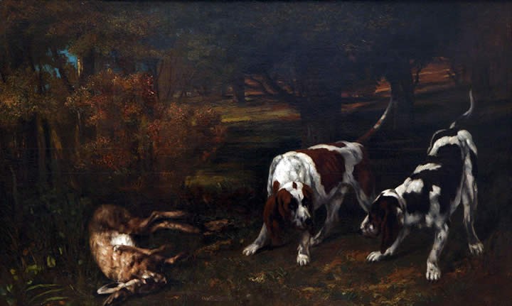 Gustave Courbet Hunting Dogs